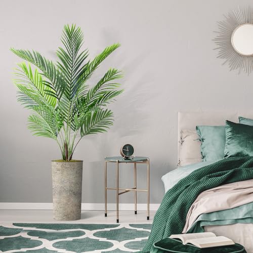 Artificial Tree in Optional Designed Pot, Fake Areca Tropical Palm Silk Tree for Indoor and Outdoor Home Decoration - 66" Overall Tall (Plant Pot Plus Tree) - style: Areca Palm Tree