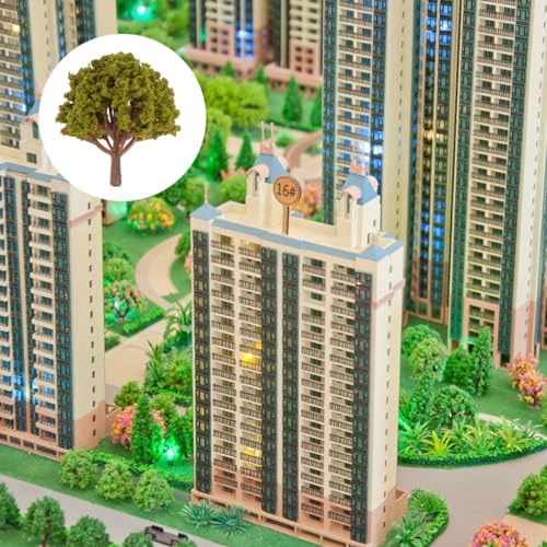 BESPORTBLE Model Scenery Landscape Trees 20Pcs Miniature Trees 3.14-1.96In Green for Train Scenery Terrain Railroad Layout Diorama Model Railroad Accessories