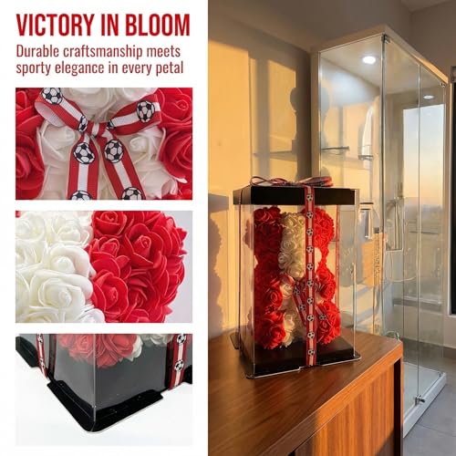 Canada LED Artificial Rose Flower Bear, Valentine's Mother's Day, Christmas, Birthday,Thanksgiving Party Anniversary Girl Friend Wife Light Strips and Greeting Cards(CA) - color: Ca