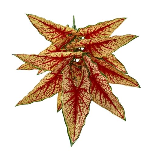Aglaonema Plant with Variegated Green and Red Leaves, Fake Tree Leaf Simulation Flower Bonsai for Party Decoration Artificial Plants Floor Home Room Decor Ornament (Red No Flowerpot, 60cm) - color: Red No Flowerpot, size: 60cm