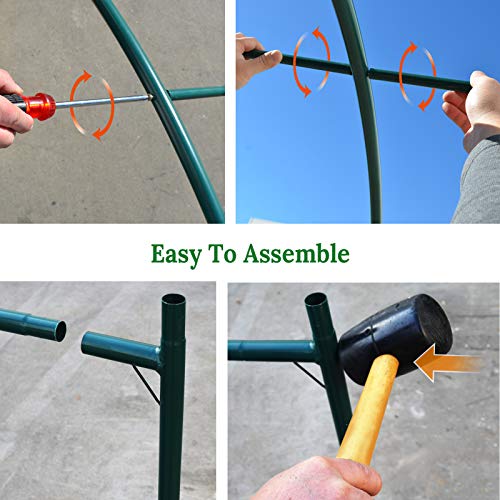 Multi-Size Large Garden Support Arch Frame Climbing Plant Arch Arbor for Flowers/Fruits/Vegetables (8.2ft x 7ft x 7.2ft) - size: 8.2 ft x 7 ft x 7.2 ft
