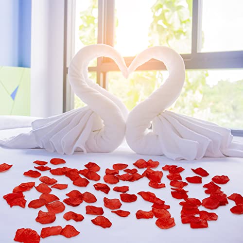 Ouddy Decor 5000 Pcs Rose Petals Artificial Flower for Valentine's Wedding Decor Romantic Night Event Anniversary Shower Engagement Party Home Decorations, Red - color: Red