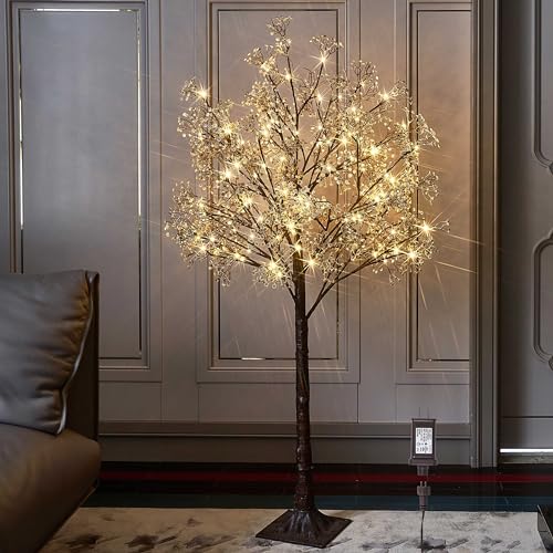 LITBLOOM Lighted Baby Breath Tree Plug in 4FT 90 Lights, Faux Plant Tree with Lights for Home Christmas Decoration Inside Outside - style: 4FT Baby's Breath
