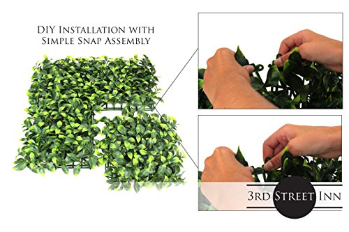 3rd Street Inn Artificial Greenery Wall Panels for Privacy - 4-Pack - color: Gardenia