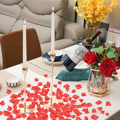 SITUMEIZI 1500 PCS Red Rose Petals Flower Artificial Fake Silk Rose Petals Decorations for Wedding Decor Romantic Night Event Party Engagement in Bulk - color: Red, size: 1500