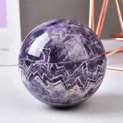 Dream Amethyst Crystal Ball with Stand Large Healing Crystals Sphere for Meditation, Divination, Witchcraft 90-100mm/3.5-3.9" - color: Dream Amethyst, size: 3.5 - 3.9 inches