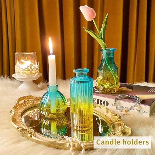 Glass Bud Vases in Bulk Set of 30 Pcs,Small Glass Vases for Flowers as Wedding Centerpieces for Tables,Clear Flower Vases Suitble for Wedding Decorations,Home Decor (Yellow Green, 30 pcs) - color: Yellow Green, size: 30 pcs