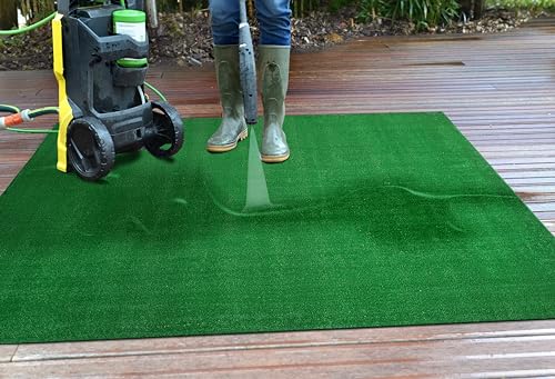 Rugshop Artificial Turf Area Rug, Synthetic Grass Carpet for Garden, Deck, or Garage Use, Indoor Outdoor, Green, 6'6" x 9' - size: 6'7" x 9' (Rectangular)