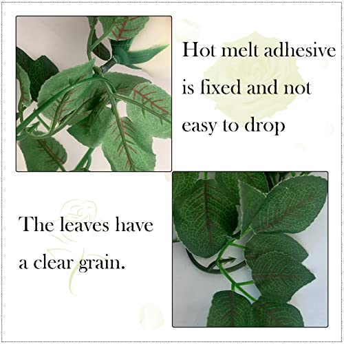 2 Pack Artificial Rose Vine Garland Fake Roses Flowers Plants Vines Hanging Floral Leaves Decoration for Wedding Party Table Garden Arch Wall Home Room Decor(White) - color: White, size: 【2 Pcs】
