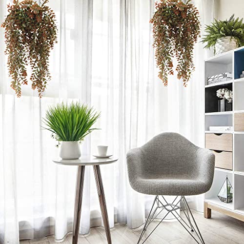 CATTREE Artificial Hanging Vines, Faux Ivy Leaves Plastic Plants Greenery Fake Leaf Plant UV Resistant for Indoor Outdoor Garden Door Wall Baskets DIY Wedding Party Table Decoration Red Brown 4 Pack - color: Red Leaves Hanging Vine / 4 Pcs