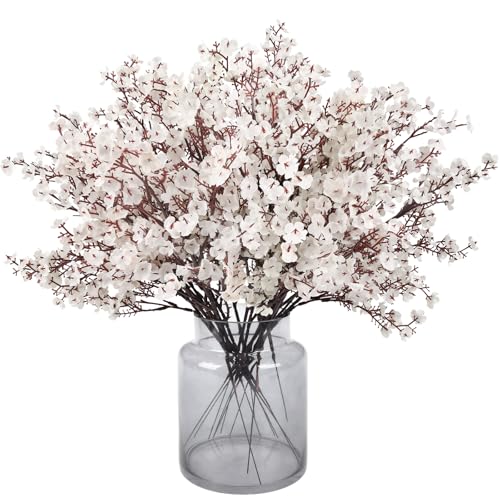 Babys Breath Artificial Flowers 16 Bundles White Real Touch Fake Flowers Silk Flowers Bulk for Vase Home Office Wedding Fall Indoor Outdoor Centerpiece Table Party Decorations - color: White, size: 16 Bundles