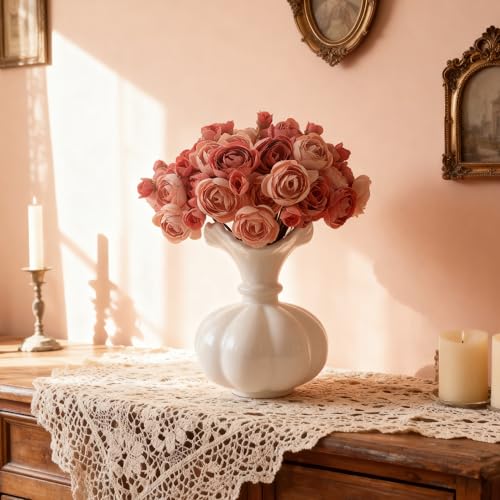 24 Stems Artificial Ranunculus Flowers - 96 Bloom Faux Silk Ranunculus Bouquet for Wedding Decorations, Home Décor, Holiday Arrangements & Large Event Centerpieces (Mixed Deep Pink) - color: Mixed Deep Pink