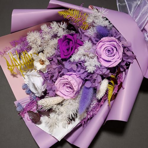 Bonsion Preserved Flowers Gifts for Women, Flower for Delivery, Light Purple Gifts fo Her, Preserved Roses Bouquets, Birthday Gifts for Grandma, Mothers Day Flowers for Wife - color: Light Purple