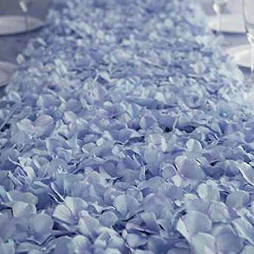 Artificial Flower Wall Panels 4 Pack of 11 Sq ft Flower Wall Mat Silk Hydrangea Flower Panels for Backdrop Wedding Wall Decoration - UV Protected (Blue) - color: Serenity Blue