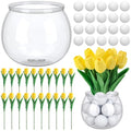 Giegxin 2 Sets Golf Centerpieces Table Decorations with Artificial Yellow Tulips Bouquets Vase for Golf Party Favors Sports Birthday Supplies Table Centerpieces