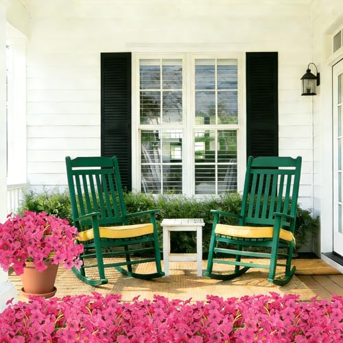 16 Bundles Artificial Flowers for Outdoors Fake Flowers Faux Plants for Indoor Outside Garden Porch Window Box Hanging Planters Home Farmhouse (Rosered) - color: Rosered, size: 15inches-16pcs