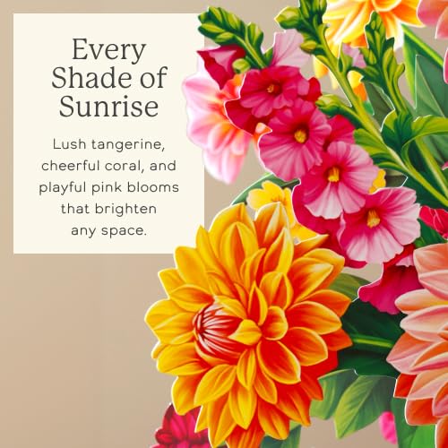 Freshcut Paper Dahlia Sunrise 14.5 Inch Life-Sized 3D Pop Up Cards – Greeting Card, Birthday, Mothers Day, Thank You, Gifts for Mom and Her – Includes Notecard and Envelope - color: Dahlia Sunrise, size: Classic