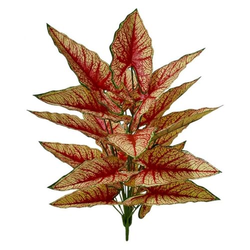 Aglaonema Plant with Variegated Green and Red Leaves, Fake Tree Leaf Simulation Flower Bonsai for Party Decoration Artificial Plants Floor Home Room Decor Ornament (Red No Flowerpot, 75cm) - color: Red No Flowerpot, size: 75cm