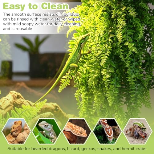 PINVNBY Reptile Plants Hanging Fake Vines Boston Climbing Terrarium Plant with Suction Cup for Bearded Dragons Lizards Geckos Snake Pets Hermit Crab and Tank Habitat Decorations (6 Pack) - size: 6PCS