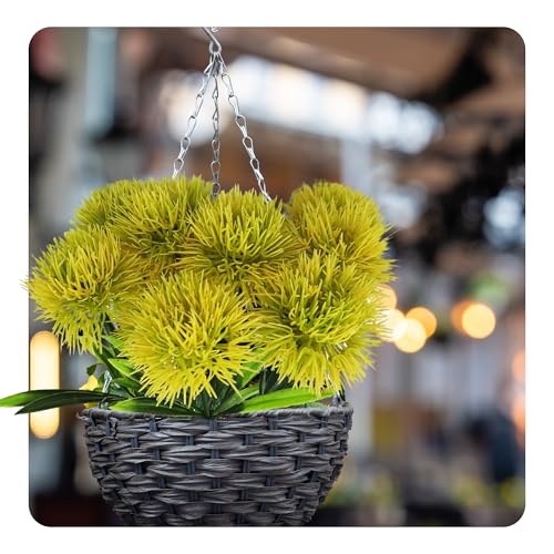 pson 10Pcs 11 Inch Artificial Dandelion Flowers, Faux Plastic Bouquets Shrubs for Home, Wedding, Garden, Party, Indoor/Outdoor Decoration(Yellow) - color: Yellow