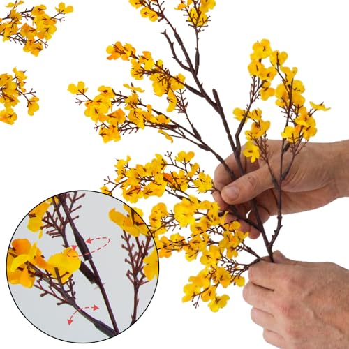 Hananona 10 Pcs Artificial Babys Breath Flowers Orange Fake Silk Gypsophila Flowers for Fall Floral Arrangement Autumn Table Centerpieces Home Decor (10, Orange) - color: Orange
