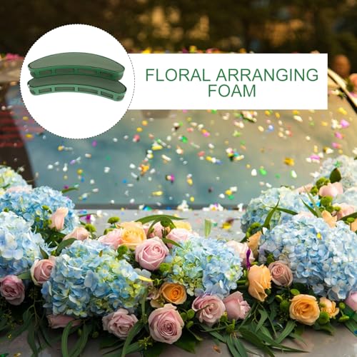 Floral Foam for Flower Arrangements 11.8 Inch Green Crescent Shaped Absorbent Foam Block Tray for Wedding Centerpiece and Event Decoration