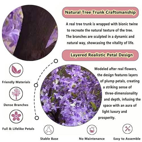 10FT Artificial Cherry Blossom Trees Large Purple for Home Decor Indoor Outdoor,Arbol De Cerezo Artificial Grande,Faux Fake Cherry Blossom Tree for Garden Party Wedding - color: Purple, size: 10x8.2ft