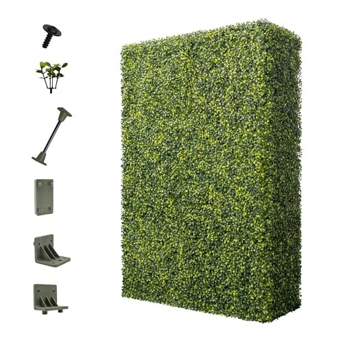Bynbbur Artificial Hedge Wall 18" Lx36 Hx18 W Boxwood Hedges Outdoor Patio Greenery Walls, Fake Grass Privacy Wall Screens, Office Living Room Divider, Wedding Party Décor - color: Green, size: 18"Lx36"Hx18"W