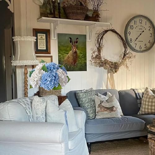 YalzoneMet 4Pcs Light Blue Hydrangea Artificial Flower Natural Lifelike Real Touch 21 inch Long Stem Hydrangea Latex Flower Bouquets for Home Party Outdoor Wedding Table Centerpiece Decor - color: Light Blue