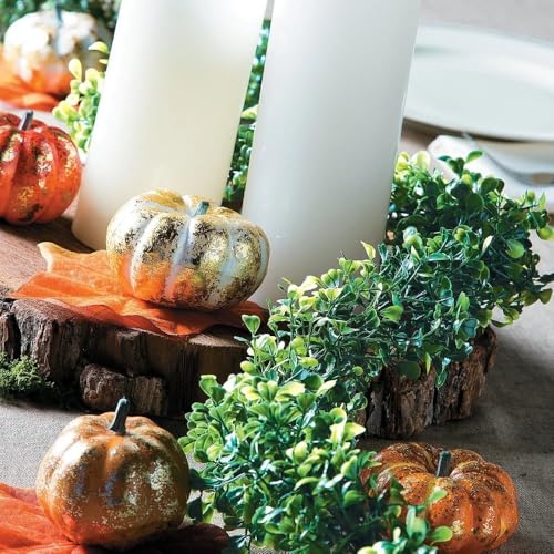 Fun Express Boxwood Garland 12 Ft. x 7" Greenery Garland for Wedding Decor - Artificial Greenery Faux Plants Indoor Table Decorations | Floral Garland for Mantle Backdrop Centerpieces & Reception