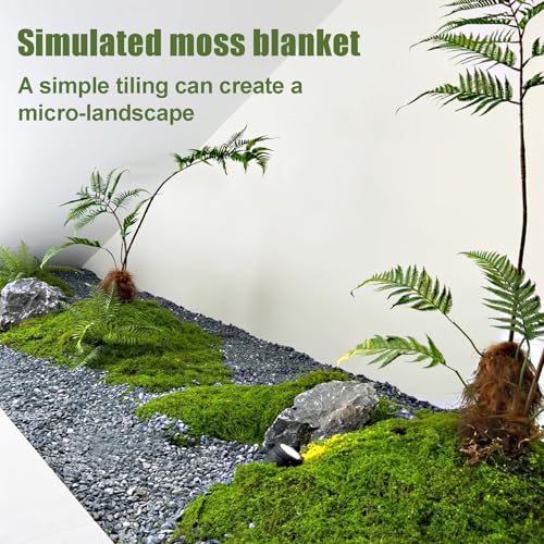Fake Moss for Crafts 19.68" x 39.37" Artificial Moss for Indoor Plants Decorating Dark Green Faux Grass for Planters Crafts DIY Table Centerpieces Fairy Garden Floral Wedding 50 x 100cm - color: Green