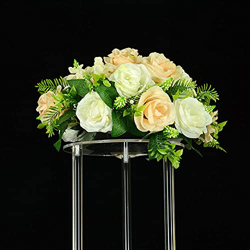 2 Pack 32'' Tall 10'' Dia. Clear Flower Stand Round Wedding Decoration Table Centerpiece Acrylic Floor Vase Decorative Column Props for Floral Arrangement Event Party Decor… - color: Round, size: 32 x 10 Inch (Pack of 2)