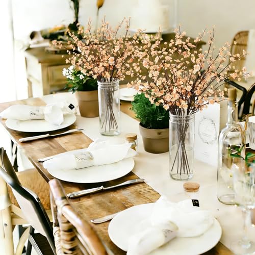 10PCS Champagne Gypsophila Artificial Flowers 22.8" Baby's Breath Bulk Lifelike Silk Faux Baby Breath Flowers for Wedding Bouquets Home Party Centerpieces Decorations (Champagne) - color: Champagne