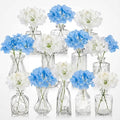 36 Pcs Artificial Flowers Table Centerpiece with Vases Colorful Wildflower Centerpieces Silk Flower Arrangement for Wedding Baby Shower Table Centerpieces Party(Hydrangea,Clear) - style: Hydrangea, Clear