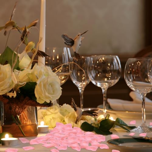 SITUMEIZI 3000PCS Romantic Dates Pink Rose Petals for Romantic Night for Her Set Flowers Wedding Party Decoration Marriage Proposals Decor Fake Rose Artificial Silk Rose Petals - color: Pink, size: 3000