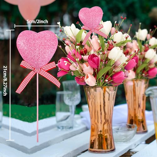 5pcs Artificial Flowers Fake Roses/Tulips Artificial Flowers for Mother's Day Wedding, Party Bulk Home Kitchen Wedding Table Decoration - color: Pink-lovetulip