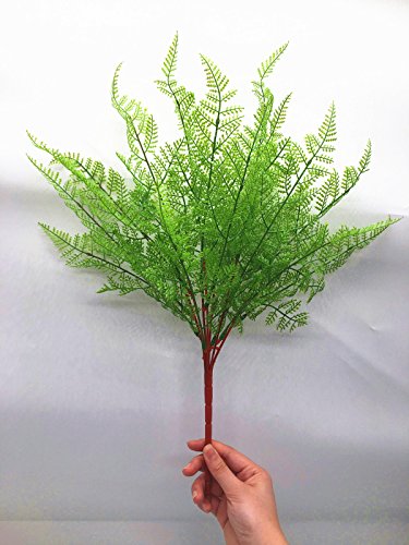 CATTREE Artificial Shrubs Bushes, Plastic Fern Leaves Persian Grass Fake Plants Wedding Indoor Outdoor Home Garden Verandah Kitchen Office Table Centerpieces Arrangements Christmas Decoration 4 pcs - color: Fern Leaves-4 Pcs