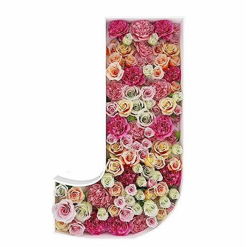 2FT Letter J Mosaic Balloon Frame Letter DIY Fillable Letters Kit for Birthday Party Wedding Backdrop Decor - color: Letter J, size: 2FT