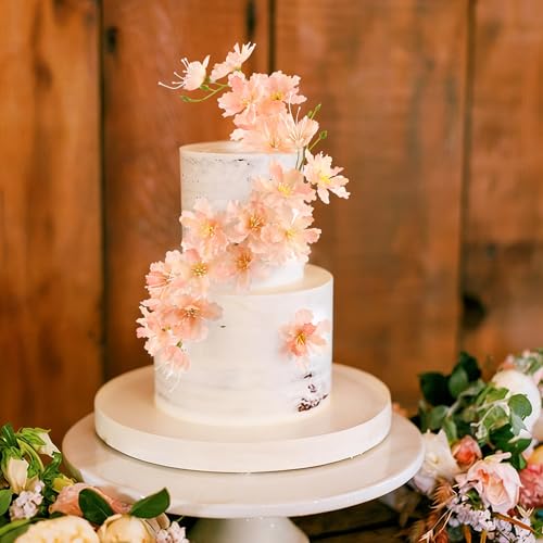14PCS Artificial Cherry Blossom Cake Toppers Lilac Cherry Flowers Cake Ornament for Floral Birthday Cake Decors Wedding Bridal Shower Mother's Day Party Artificial Flower Decoration Supplies - color: Lilac