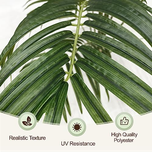 4ft Artificial Palm Tree Indoor Plant Tall Fake Tropical Paradise Palm Tree in Pot with Real Bark Design Faux Areca Palm Tree for Home Office Living Room Bedroom Farmhouse Modern Decor 1pcs - size: 4ft