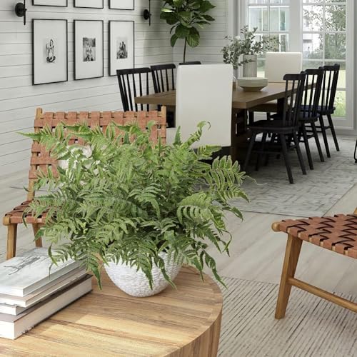 GnFlus Fake Plants Stem Artificial Boston Fern 19" Green Fake Greenery Branches 2 Pcs UV Resistant Faux Plant Bushes for Home Indoor Outdoor Garden Wedding Bouquet Table Decor - color: Greenery-4