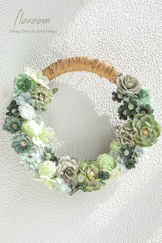 Floroom Mini Artificial Flower Heads Sage & Olive Green Fake Peony Daisy Rose Multicolor Small Faux Silk Flower Heads for Cake Craft Garland Wedding Party Graduation Cap DIY Home Decoration, 0.8"-3.6" - color: Olive Sage Green