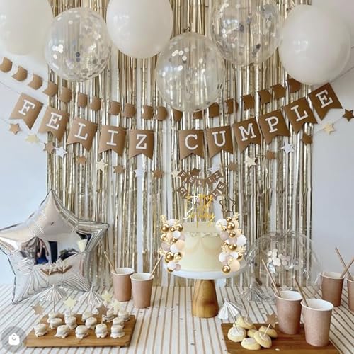 Rsstarxi Boho Cake Decoration with Gold Balloon Balls Bohemian Happy Birthday Cake Pick for Wedding Birthday Christenings Party DIY Cake Decorations Supplies - color: Design 19