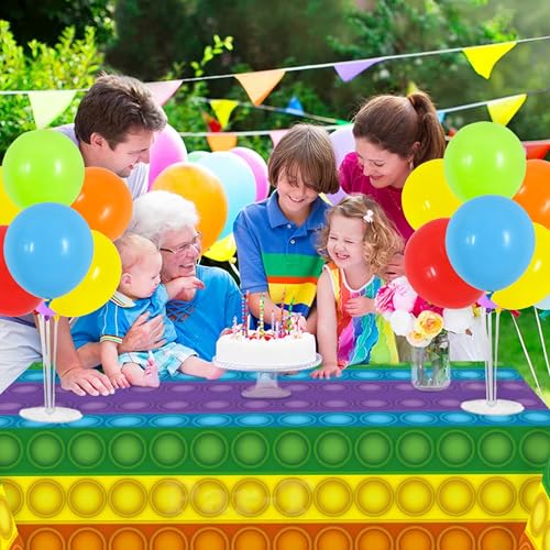 TONIFUL 4 Set Colourful Balloon Centerpieces for Table,Balloons Stand Kit for Rainbow Party Centerpieces Table Decorations,Birthday Decorations,Easter,Fiesta Mexican Themed Taco Decoration - color: Colourful