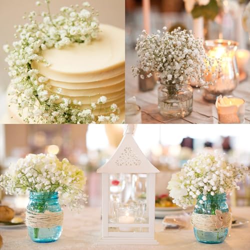 Waipfaru 50 Pcs Babys Breath Artificial Flowers, Baby Breath Flowers Artificial Bulk, Real Touch White Fake Flowers, Faux Babies Breath Gypsophila for Wedding Home Decor Floral Arrangement - size: 50 Pcs