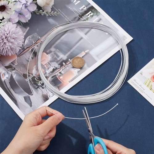 BENECREAT 21.8 Yards White Floral Wires, 20 Gauge Cotton Covered Millinery Wire, Iron Stem Wires for Florist Crafts Making Sewing Supplies Brim Making Accessories