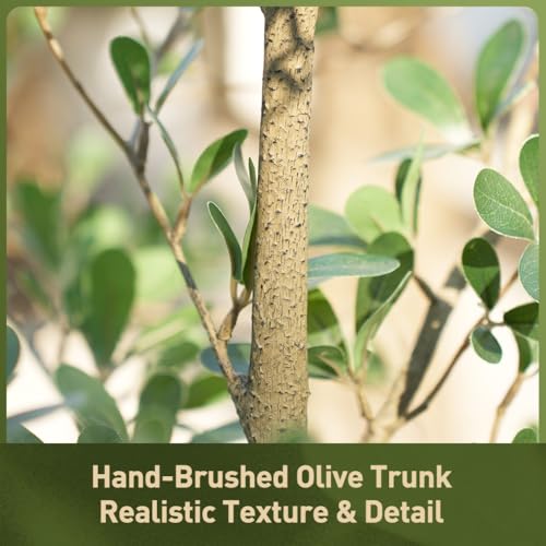 Verinatural Artificial Black Olive Tree 6ft - Shady Lady UV Resistant Faux Olive Trees Indoor Outdoor Decor - Modern Aesthetic Tall Fake Plants with Pot for Home Office Living Room Patio Floor, VN140 - size: 6ft
