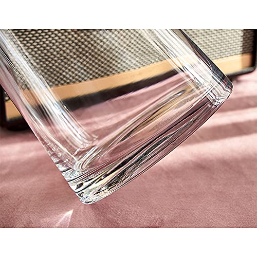 Moden Trapezoid Glass Vase with Gold Mouth for Centerpieces Home Wedding Decoration (1, Small 4.7" x 8.7") - size: Small 4.7" x 8.7"