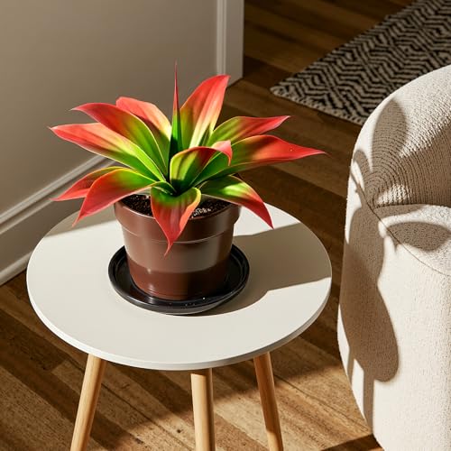 Ttranewsoo Artificial Agave Plants,Large UV Resistant Fake Agave Planters 12" for Indoor and Outdoor Decorating Tropical Plant Succulents Greenery Indoor Decor (2Pack, Red) - color: Agave12-re2