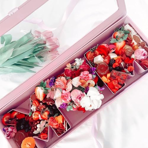 UNIKPACKAGING “MOM” Flower Gift Letter Shaped Fillable Box, with Plastic Liner, Size 22″ x 8″ x 4″ inches, for Luxury Style Flower and Gift Arrangements (Pink) - color: Pink